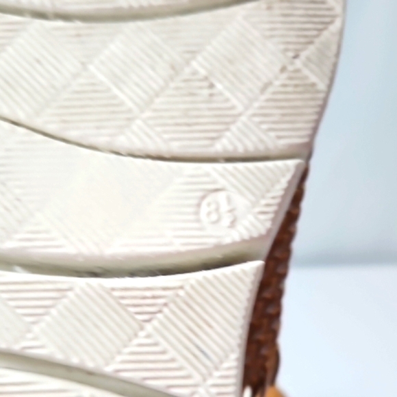 Diba Brown Woven Platform Leather Slide Sandals Size 8.5 - Picture 8 of 9